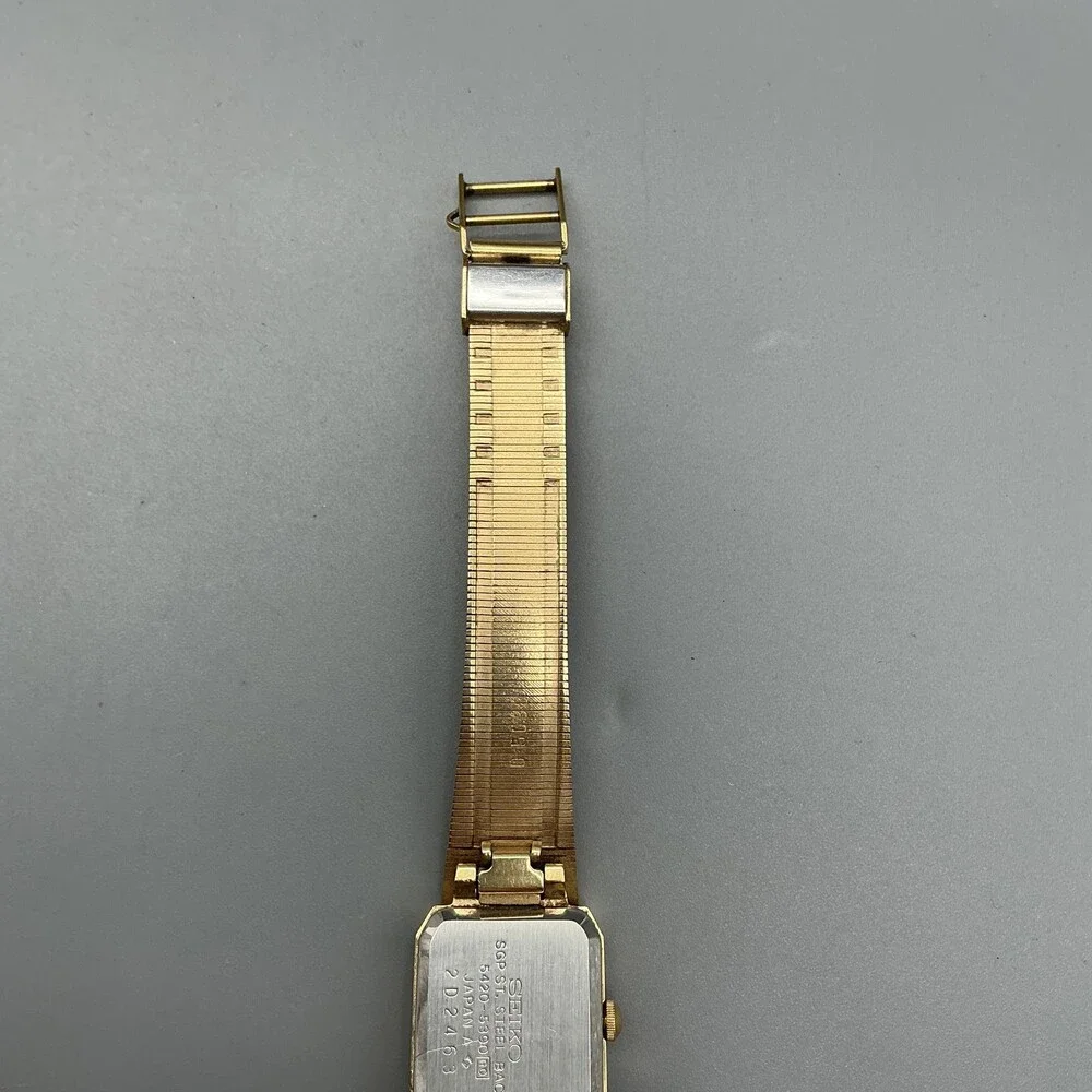 Vintage Seiko Womens Watch 17mm Champagne Dial Gold Tone 5420-5390 New Battery